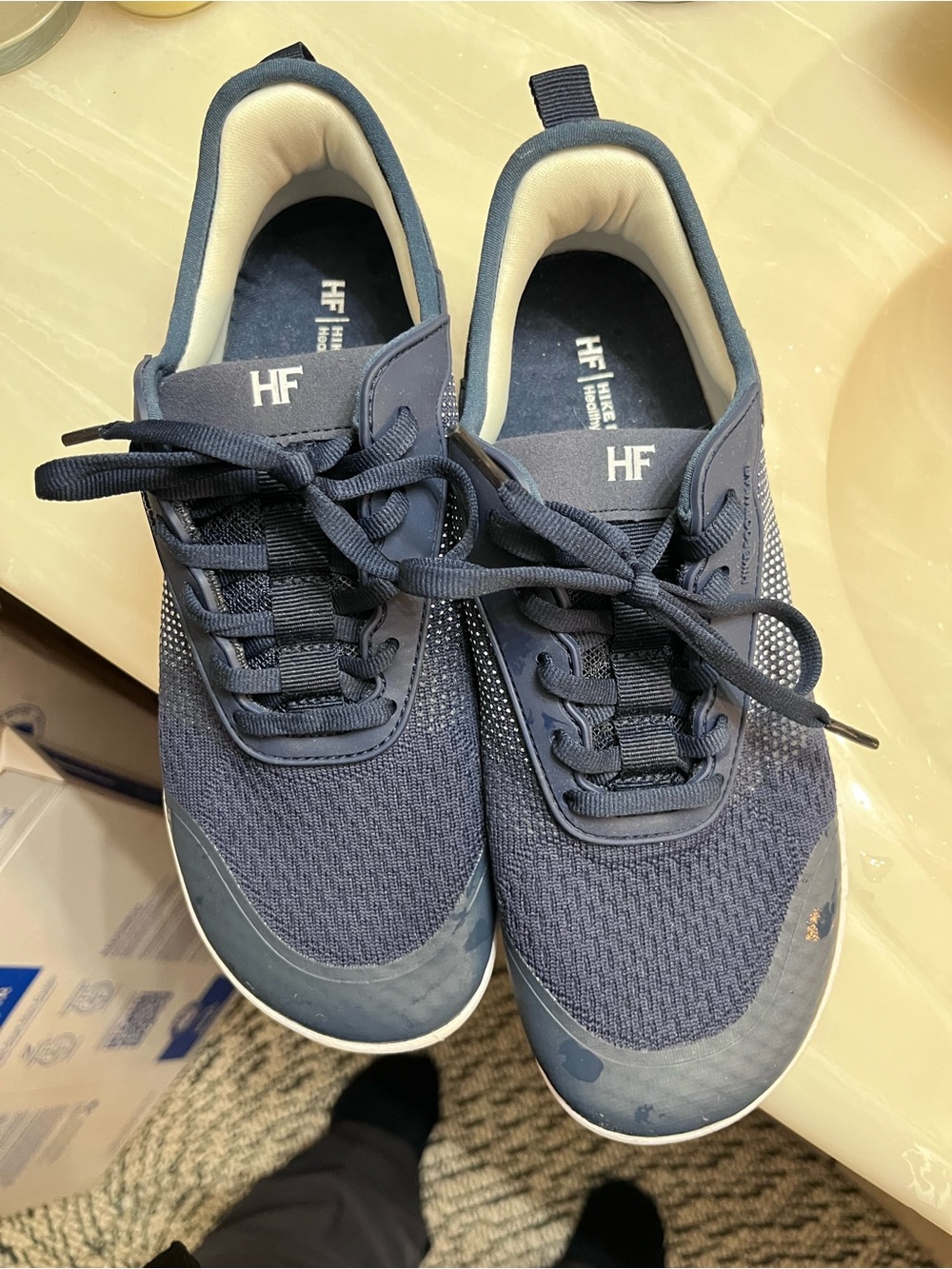Navy Mesh Lace-Up Women's or Men’s Athletic Sneakers